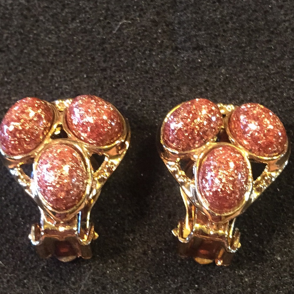 Vintage faux stone earrings